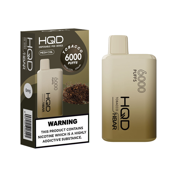 HQD HBAR Disposable Vape 6000 Puffs Zero Nicotine