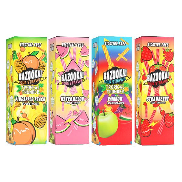 Bazooka Sour Straws 0mg 100ml Shorfill (70VG/30PG) - vape store