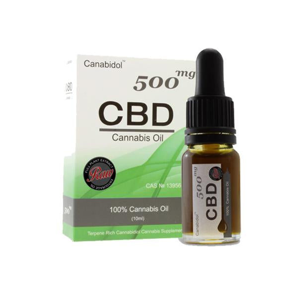 Canabidol 500mg CBD Raw Cannabis Oil Drops 10ml - vape store