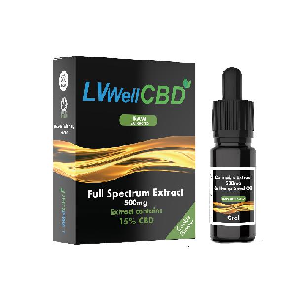 LVWell CBD 500mg 10ml Raw Cannabis Oil - vape store