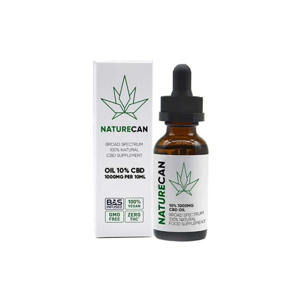 Naturecan 10% 1000mg CBD Broad Spectrum MCT Oil 10ml - vape store