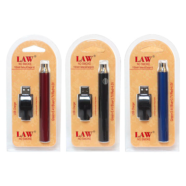 Law No Smoke 1100mAh Vape Battery & USB Charger - vape store