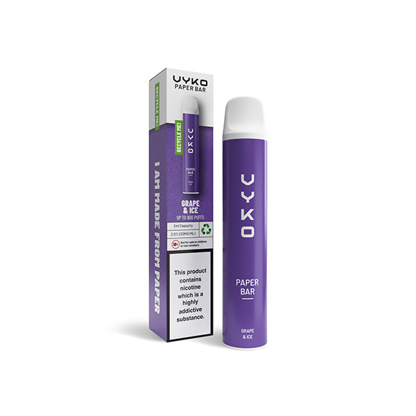 20mg VYKO (99% Plastic Free) Paper Bar Disposable Vape Device 800 Puffs - vape store