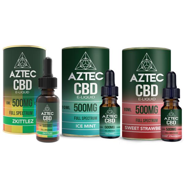 Aztec CBD 500mg CBD Vaping Liquid 10ml (50PG/50VG) - vape store