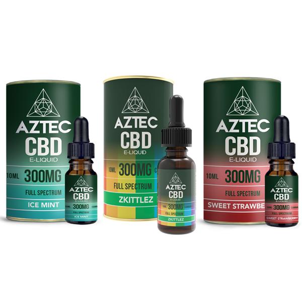 Aztec CBD 300mg CBD Vaping Liquid 10ml (50PG/50VG) - vape store